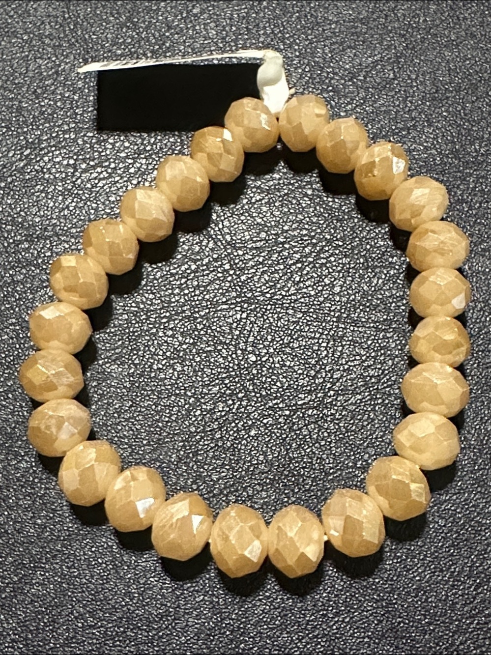Faceted Glass Bead Stretch Bracelet